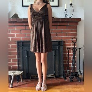 Super cute retro brown + deep orange sparkle HOCO or party dress dress. Size S